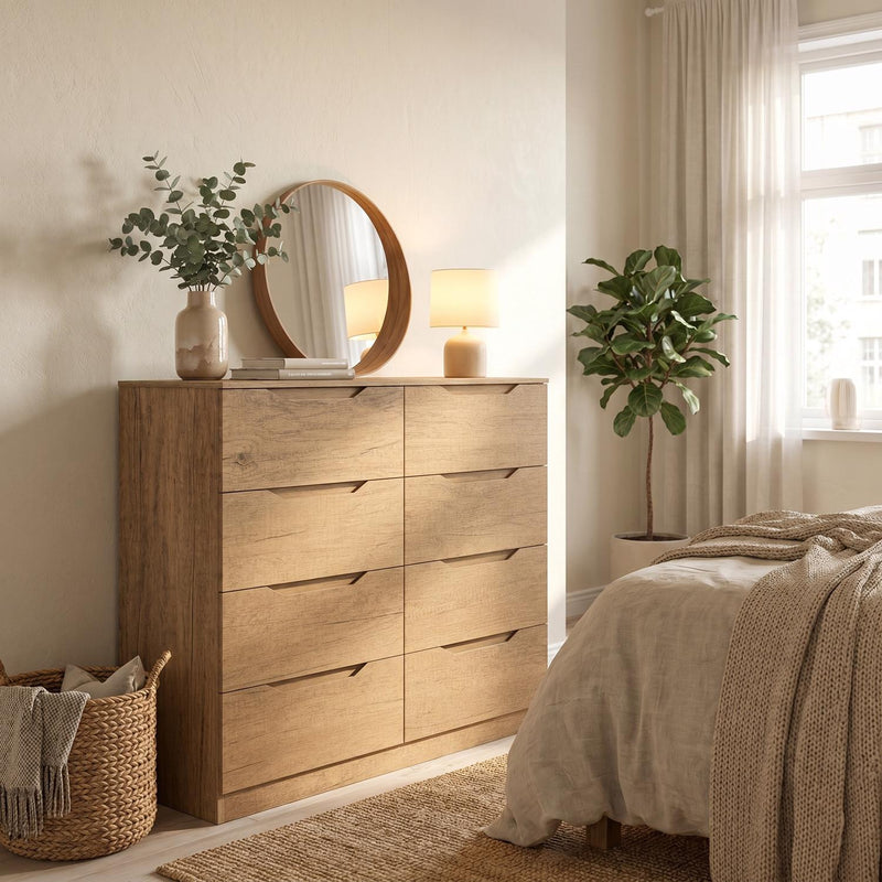 Luno 8 Drawer Chest Of Drawers - Oak
