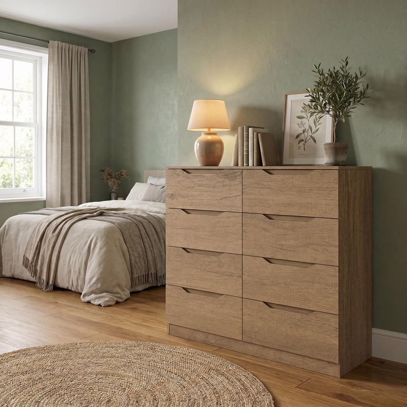 Luno 8 Drawer Chest Of Drawers - Oak