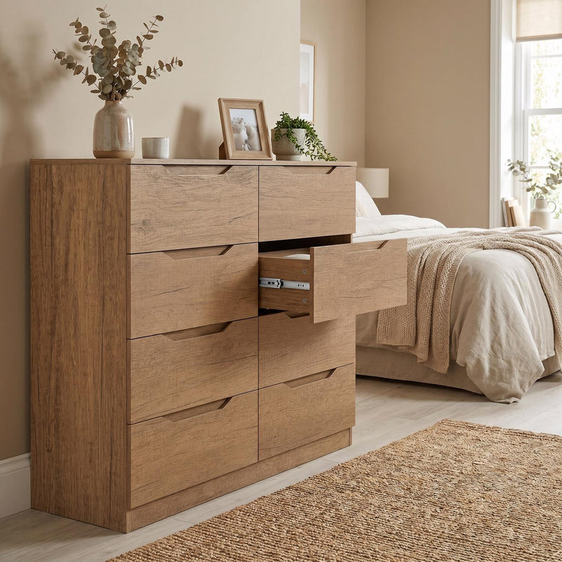 Luno 8 Drawer Chest Of Drawers - Oak