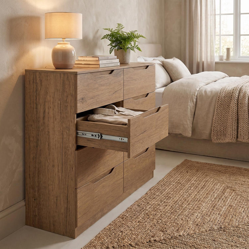 Luno 8 Drawer Chest Of Drawers - Oak