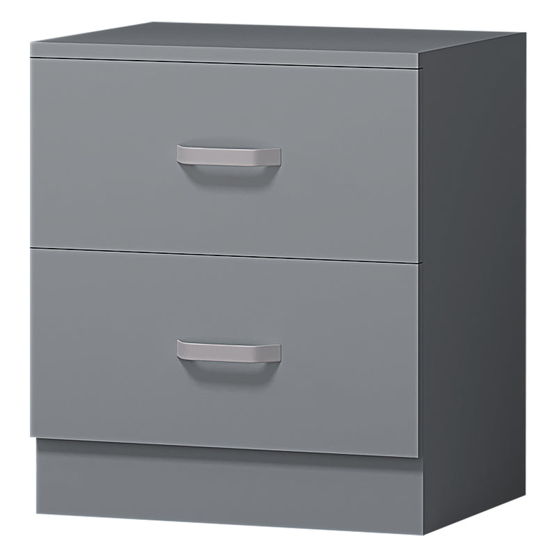 FWStyle Tunis 3 Piece Bedroom Furniture Set - Matt Grey - Wardrobe + Chest + Bedside