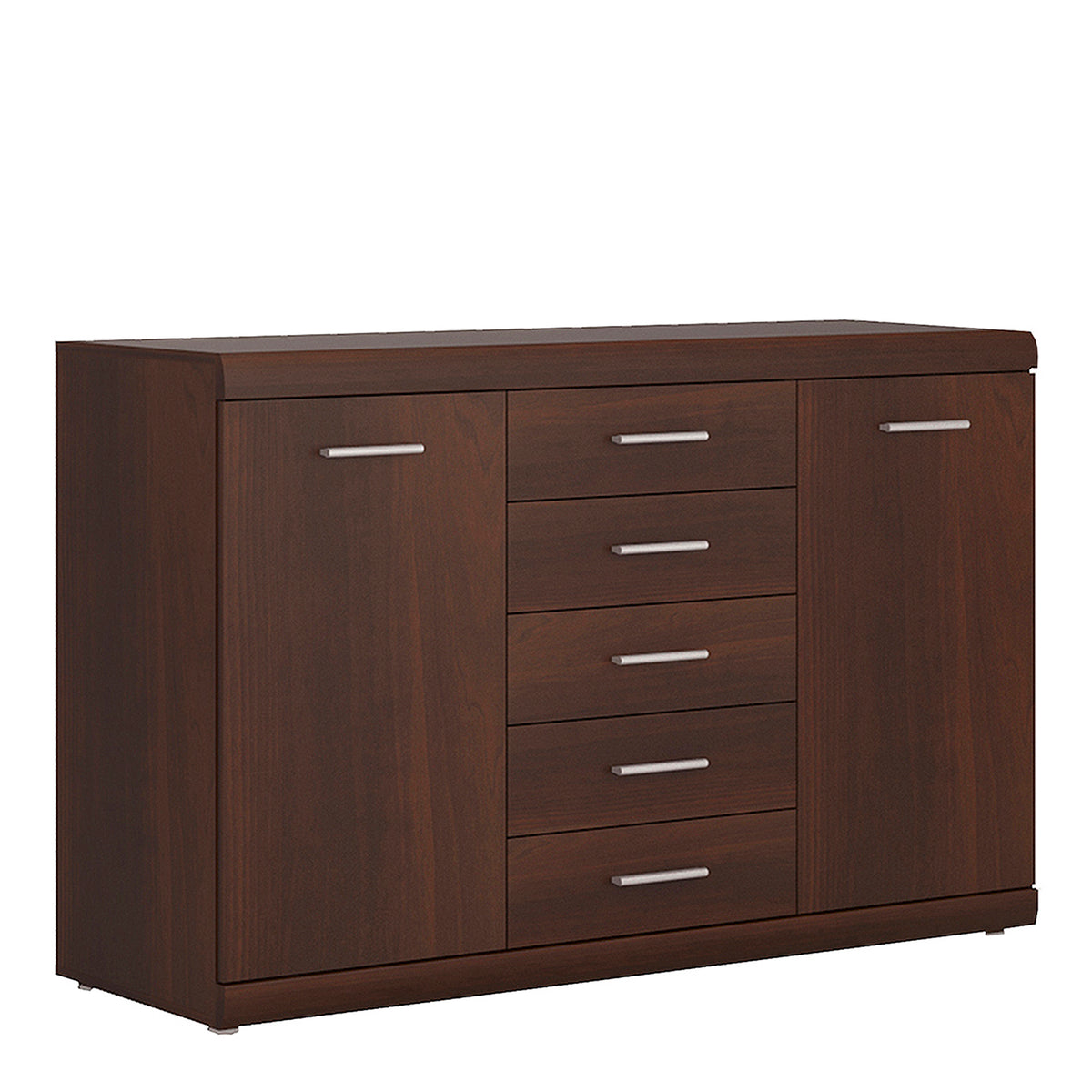Imperial 2 Door 5 Drawer Sideboard in Dark Mahogany Melamine — front view