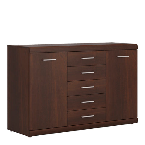 Imperial 2 Door 5 Drawer Sideboard in Dark Mahogany Melamine — front view