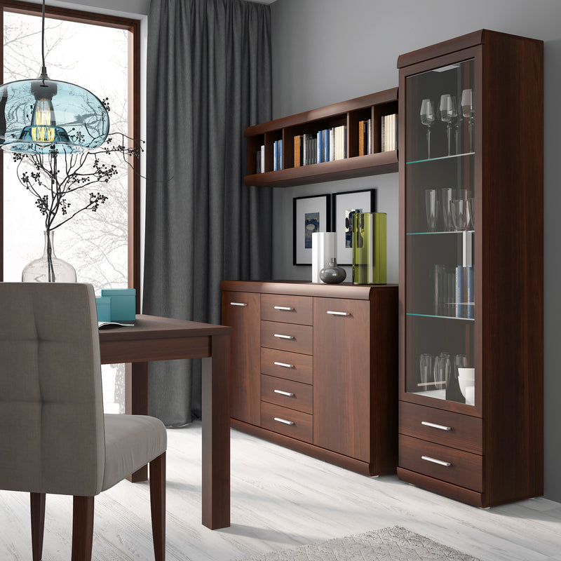 Imperial 2 Door 5 Drawer Sideboard in Dark Mahogany Melamine — detail view
