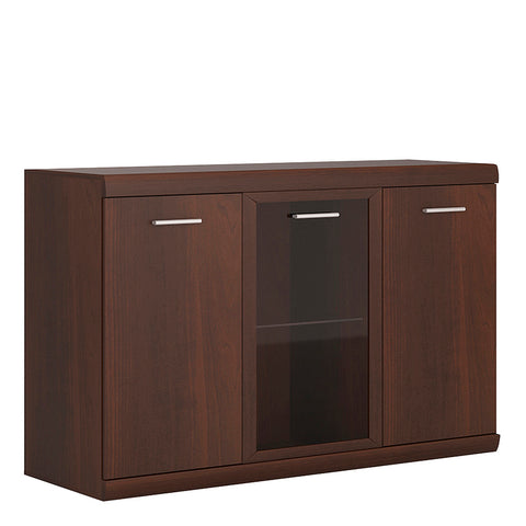 Imperial 3 Door Glazed Sideboard in Dark Mahogany Melamine — front view