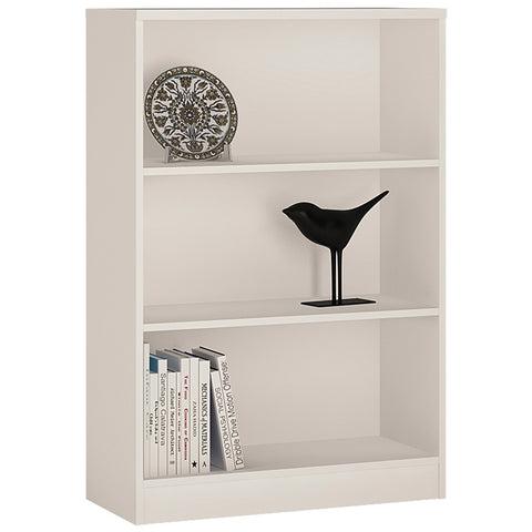 4 You Medium Wide Bookcase in Pearl White — front view