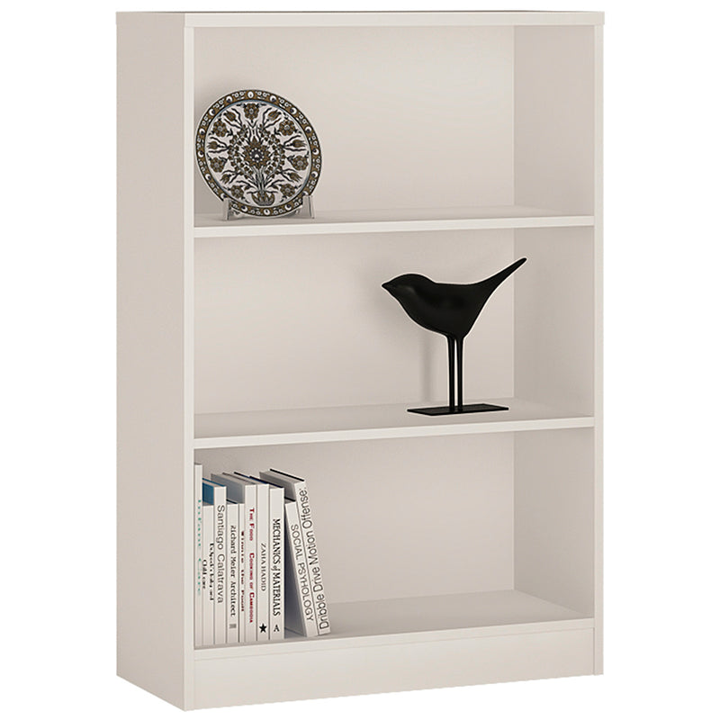 4 You Medium Wide Bookcase in Pearl White — front view