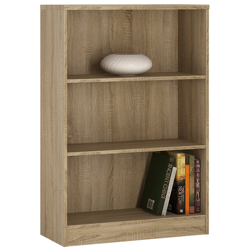 4 You Medium Wide Bookcase in Sonama Oak — front view