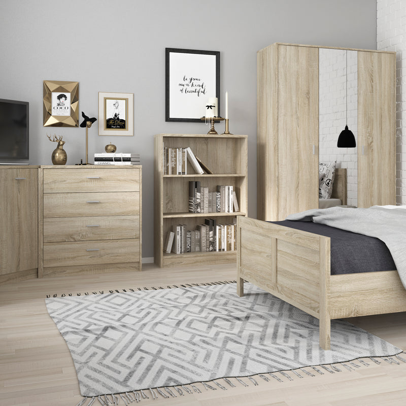 4 You Medium Wide Bookcase in Sonama Oak — view