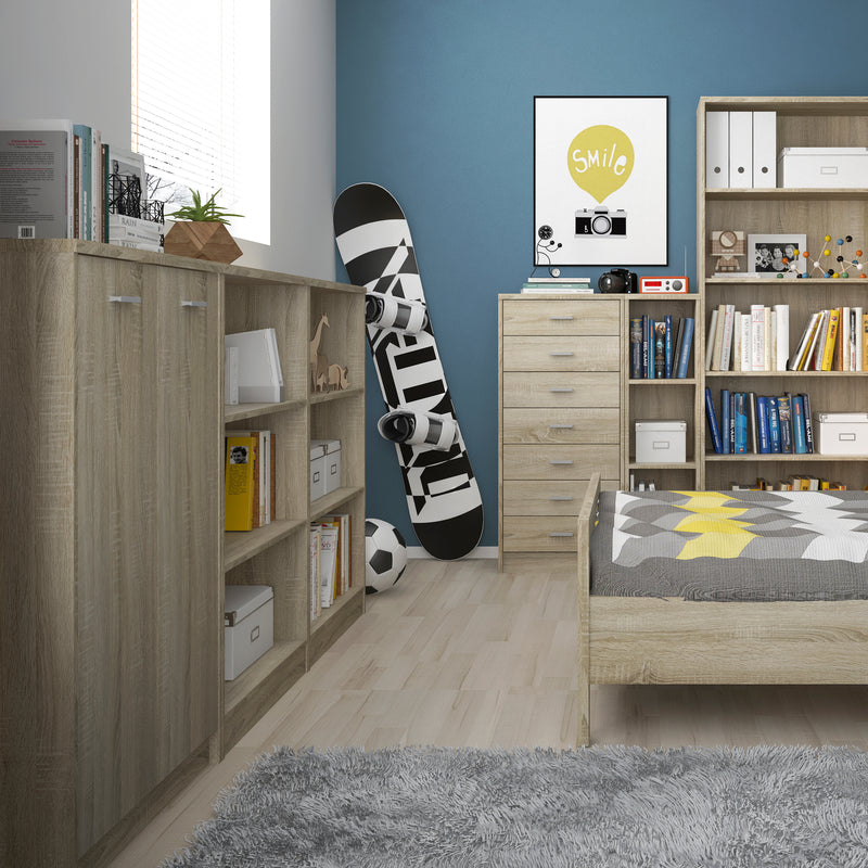 4 You Medium Wide Bookcase in Sonama Oak — detail view
