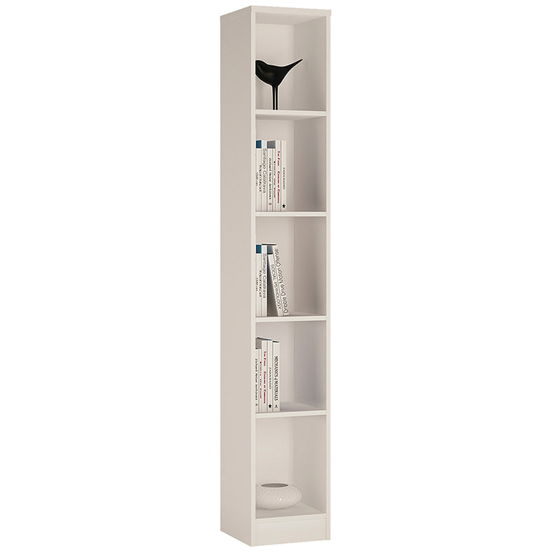 4 You Tall Narrow Bookcase in Pearl White — front view