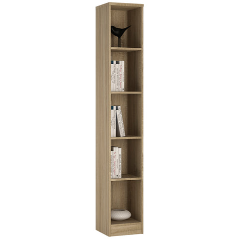 4 You Tall Narrow Bookcase in Sonama Oak — front view