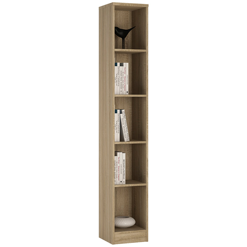 4 You Tall Narrow Bookcase in Sonama Oak — front view