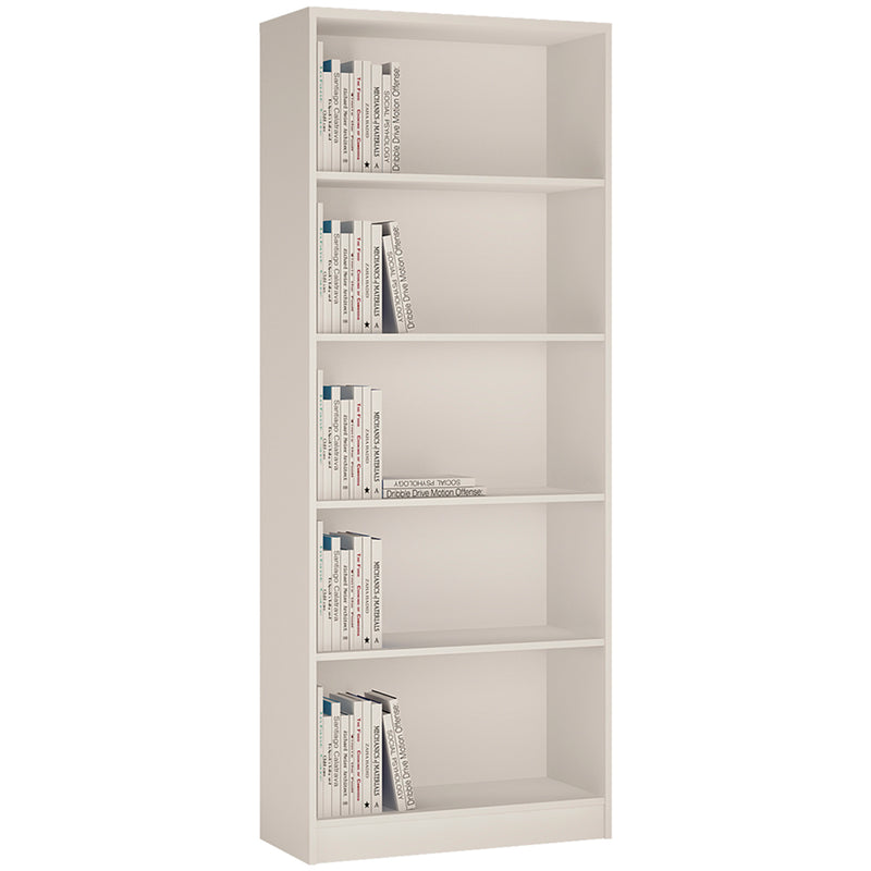 4 You Tall Wide Bookcase in Pearl White — front view