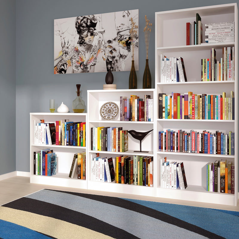 4 You Tall Wide Bookcase in Pearl White — detail view