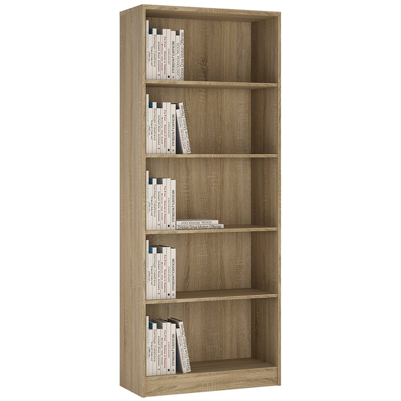 4 You Tall Wide Bookcase in Sonoma Oak — front view