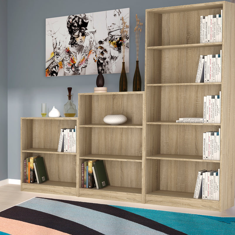 4 You Tall Wide Bookcase in Sonoma Oak — detail view