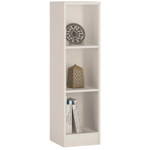 4 You Medium Narrow Bookcase in Pearl White — front view