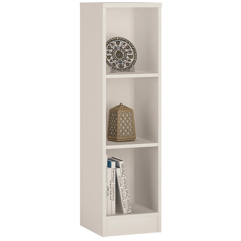 4 You Medium Narrow Bookcase in Pearl White — front view