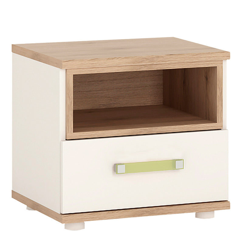 4KIDS 1 Drawer Bedside Cabinet with Lemon Handles — front view