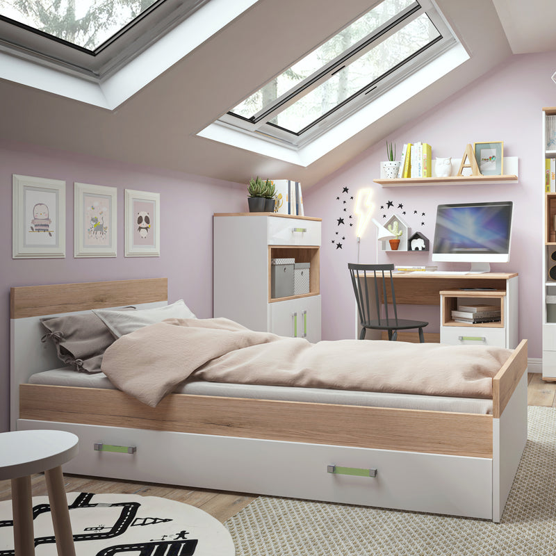 4KIDS 1 Drawer Bedside Cabinet with Lemon Handles — detail view