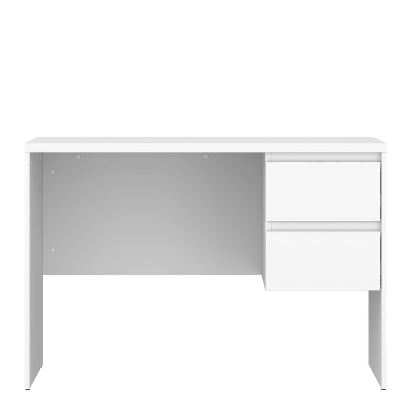 Fribo Desk 2 Drawer in Alpine White — side angle