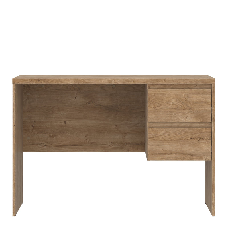Fribo Desk 2 Drawer in Golden Ribbeck Oak — side angle
