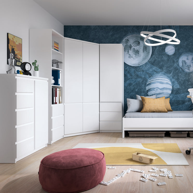 Fribo Corner Wardrobe 2 Door in Alpine White — alternative angle