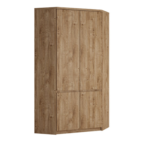 Fribo Corner Wardrobe 2 Door in Golden Ribbeck Oak — front view