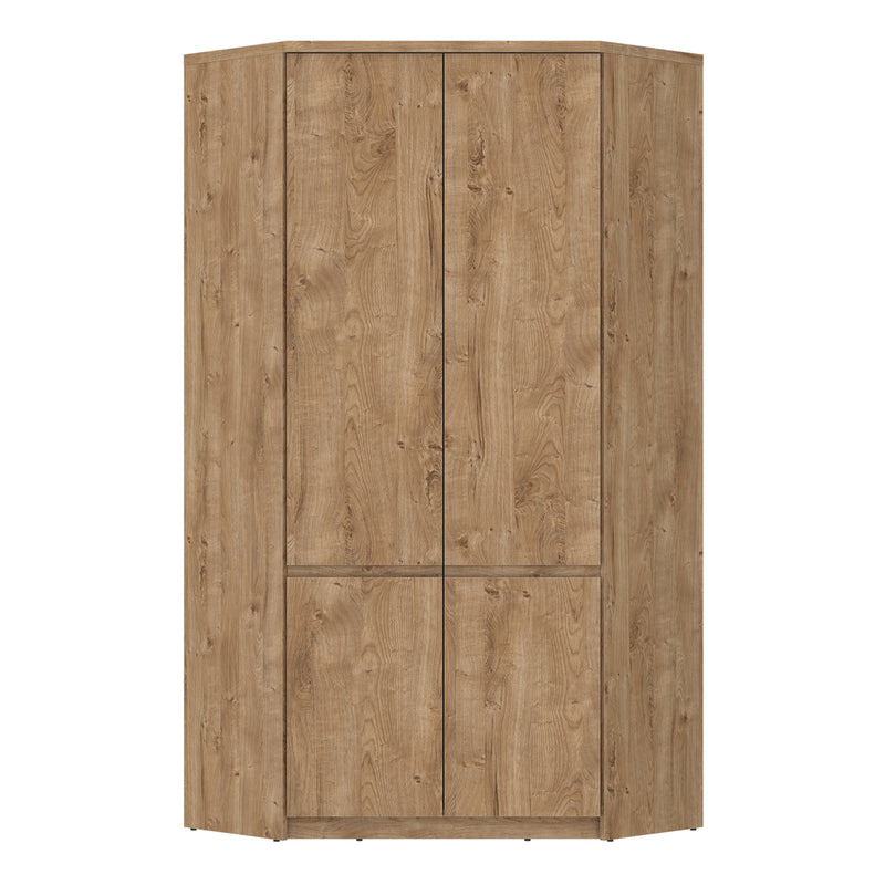 Fribo Corner Wardrobe 2 Door in Golden Ribbeck Oak — side angle