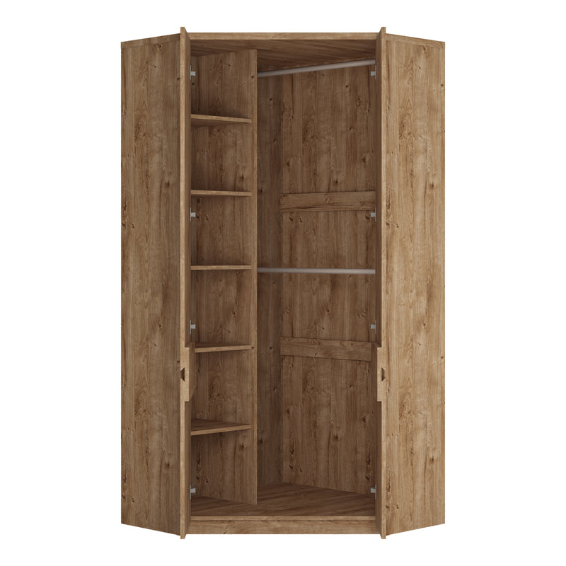 Fribo Corner Wardrobe 2 Door in Golden Ribbeck Oak — detail view