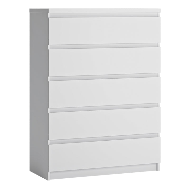 Fribo Chest Of 5 Drawers in Alpine White — front view
