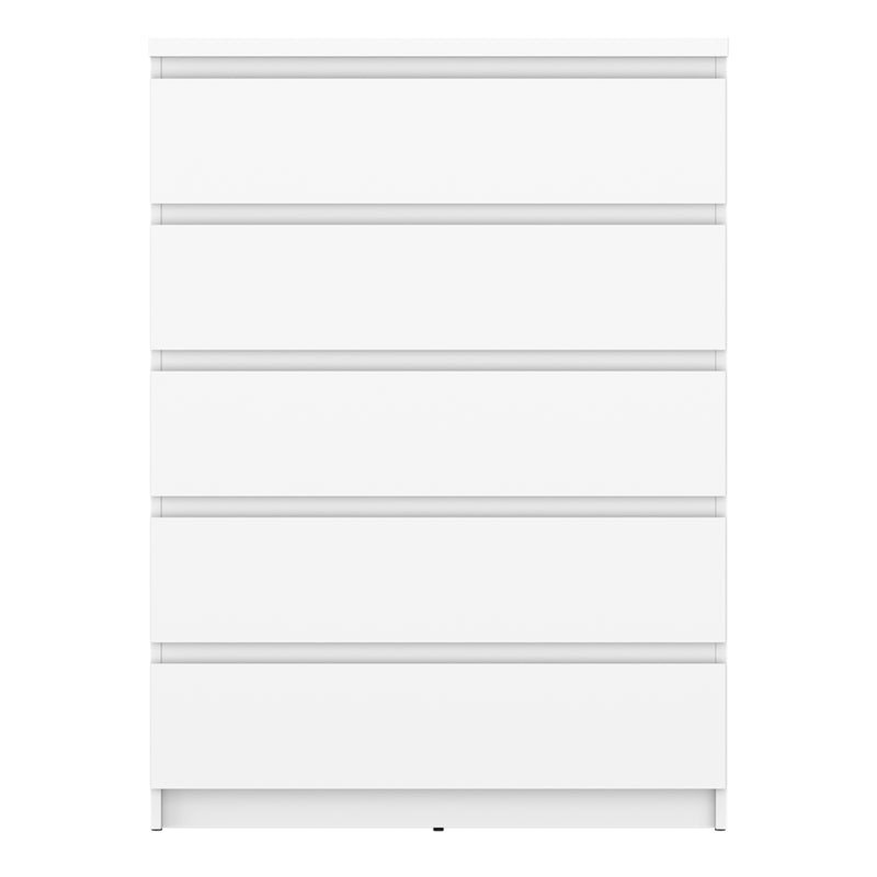 Fribo Chest Of 5 Drawers in Alpine White — side angle