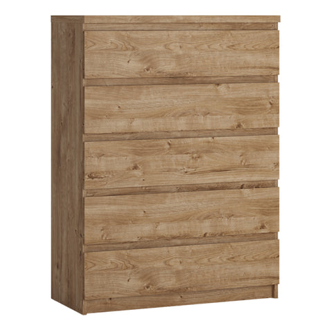 Fribo Chest of 5 Drawers in Golden Ribbeck Oak — front view