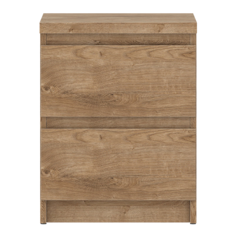 Fribo Bedside Cabinet 2 Drawer in Golden Ribbeck Oak — side angle