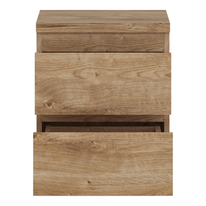 Fribo Bedside Cabinet 2 Drawer in Golden Ribbeck Oak — detail view