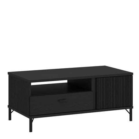 Lusaka Coffee Table 2 Door 1 Drawer in Black Graphite — front view