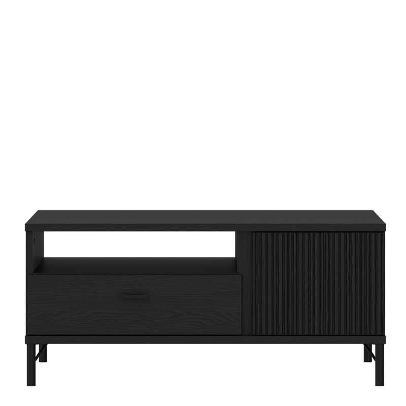 Lusaka Coffee Table 2 Door 1 Drawer in Black Graphite — side angle