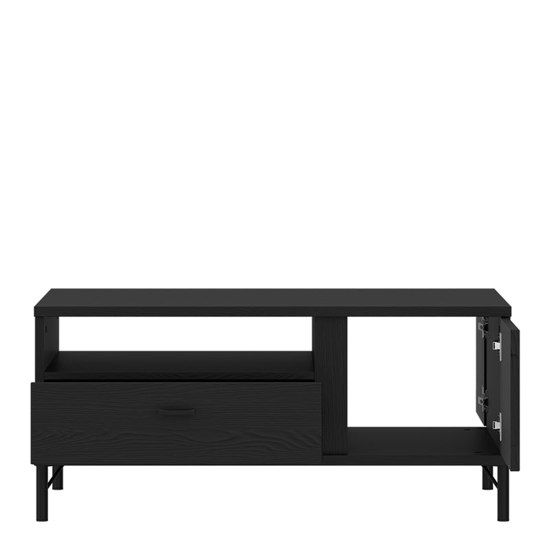 Lusaka Coffee Table 2 Door 1 Drawer in Black Graphite — detail view