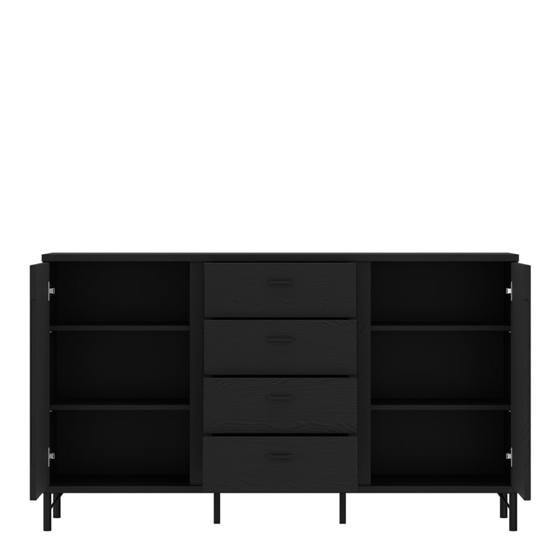 Lusaka Sideboard 2 Door 4 Drawer in Black Graphite — detail view