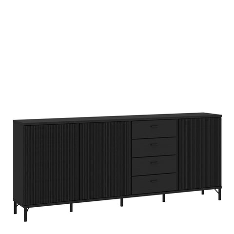 Lusaka Sideboard 3 Door 4 Drawer in Black Graphite — view