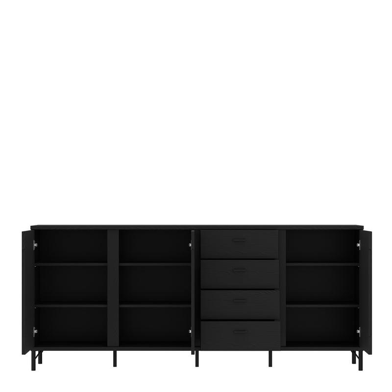 Lusaka Sideboard 3 Door 4 Drawer in Black Graphite — detail view