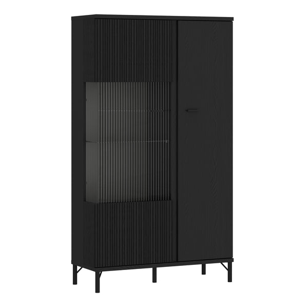 Lusaka Display Cabinet 2 Door in Black Graphite