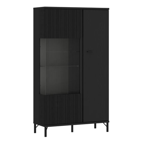Lusaka Display Cabinet 2 Door in Black Graphite — view
