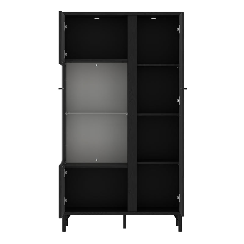 Lusaka Display Cabinet 2 Door in Black Graphite — detail view