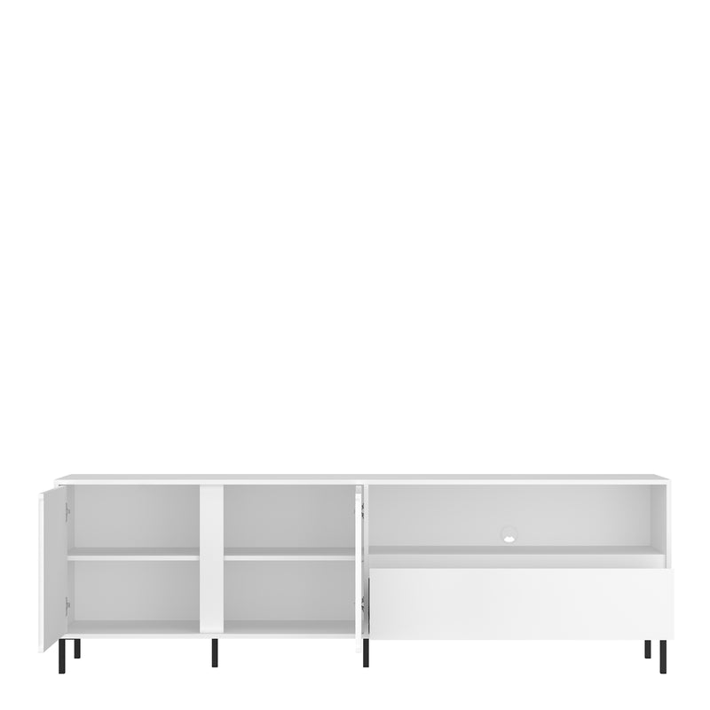 Avenale TV Cabinet 2 Door 1 Drawer in Alpine White High Gloss — detail view