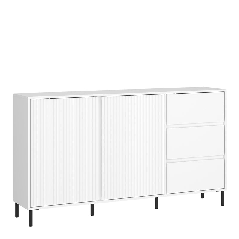 Avenale Sideboard 2 Door 3 Drawer in Alpine White High Gloss — front view