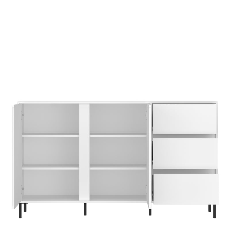Avenale Sideboard 2 Door 3 Drawer in Alpine White High Gloss — detail view