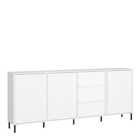 Avenale Sideboard 3 Door 3 Drawer in Alpine White High Gloss — front view