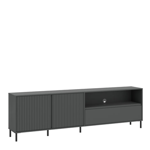 Avenale TV Cabinet 2 Door 1 Drawer in Anthracite — front view